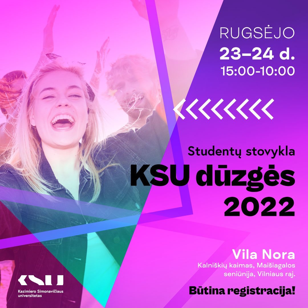 Kviečiame registruotis į studentų stovyklą "KSU dūzgės 2022" ksu.lt